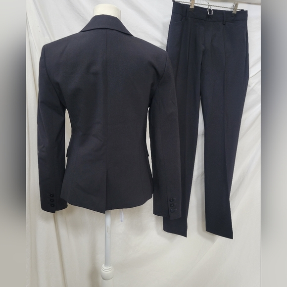 Theory Black Gabe B Jacket Virgin Wool Pant Suit Sz 2 - Picture 8 of 12